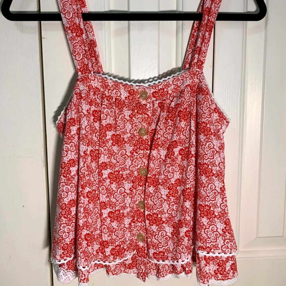 Red Lacey Crop Top